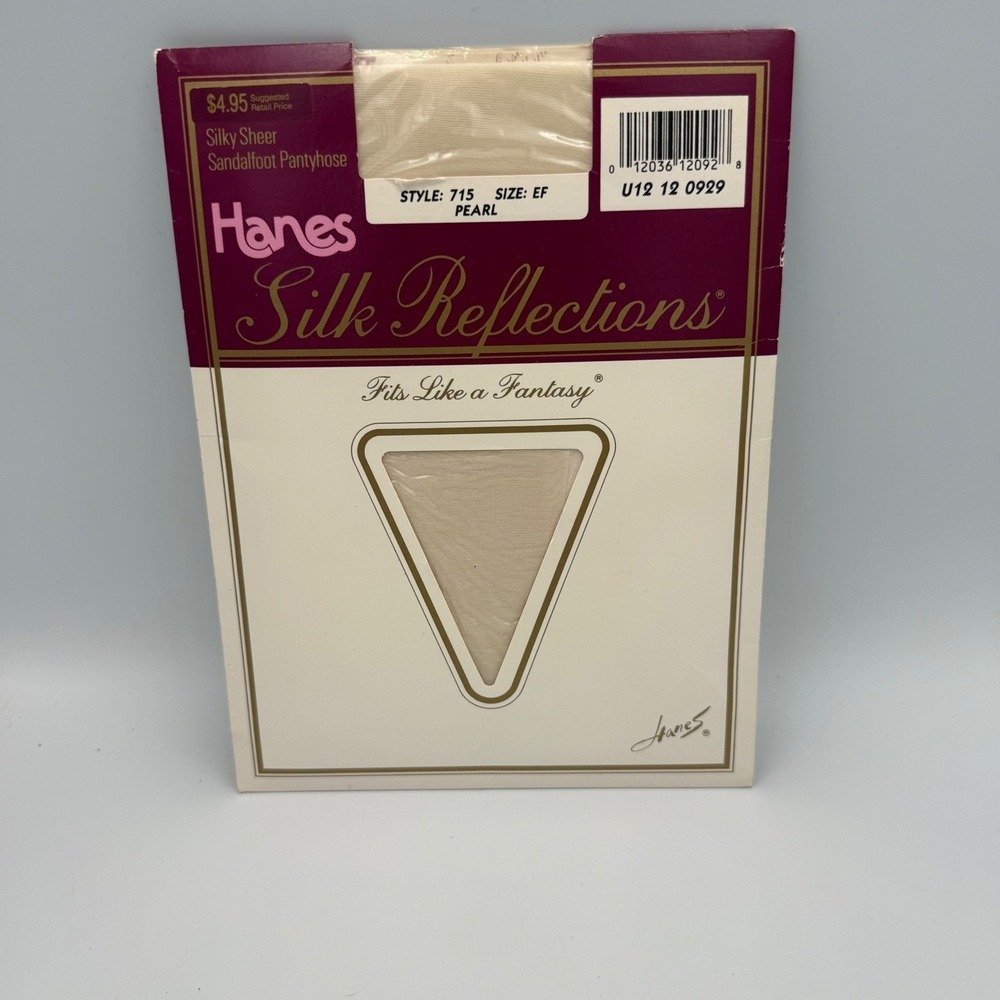 Vintage Hanes Silk Reflections Silky Sheer Pantyhose Pearl Size EF 715